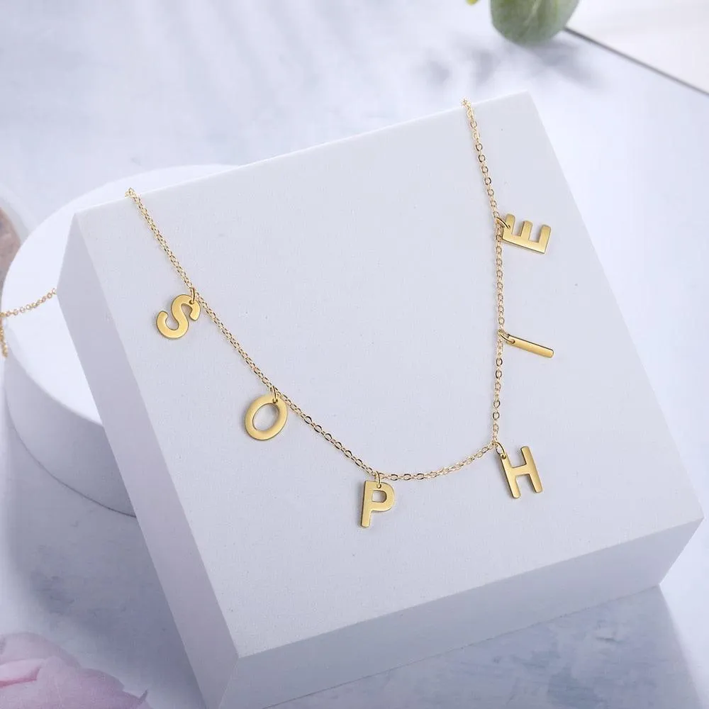 Personalized Silver Jewelry For Women Capital Letter Name Jewelry