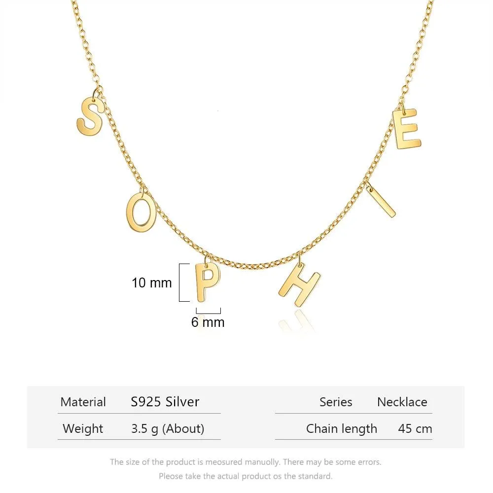 Personalized Silver Jewelry For Women Capital Letter Name Jewelry