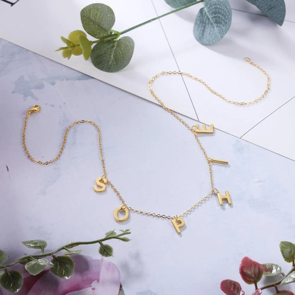 Personalized Silver Jewelry For Women Capital Letter Name Jewelry