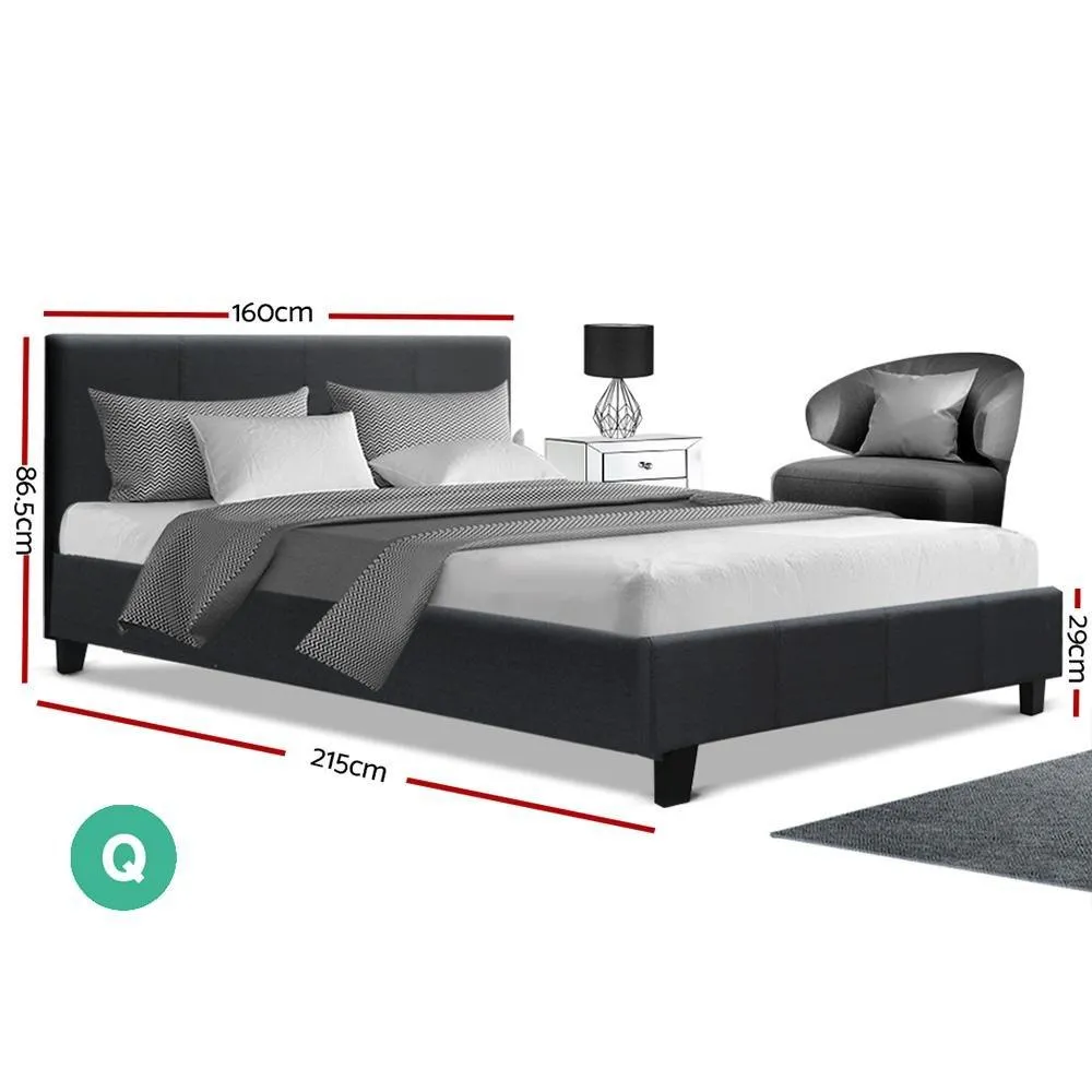 Queen Package | Coogee Bed Frame Charcoal & Bonita Euro Top Mattress (Medium Firm)