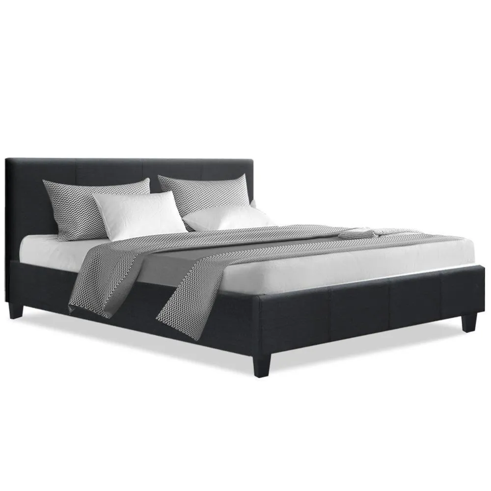 Queen Package | Coogee Bed Frame Charcoal & Bonita Euro Top Mattress (Medium Firm)