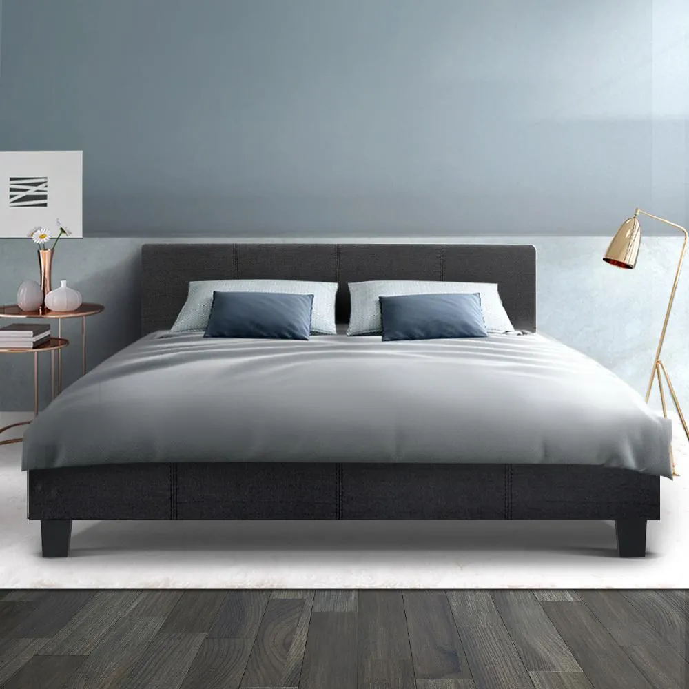 Queen Package | Coogee Bed Frame Charcoal & Bonita Euro Top Mattress (Medium Firm)