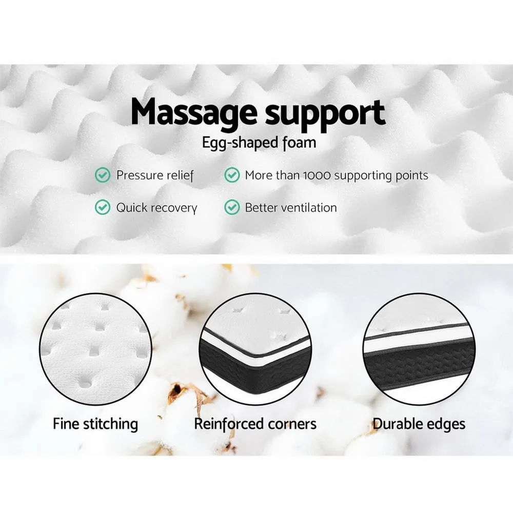 Queen Package | Coogee Bed Frame Charcoal & Bonita Euro Top Mattress (Medium Firm)