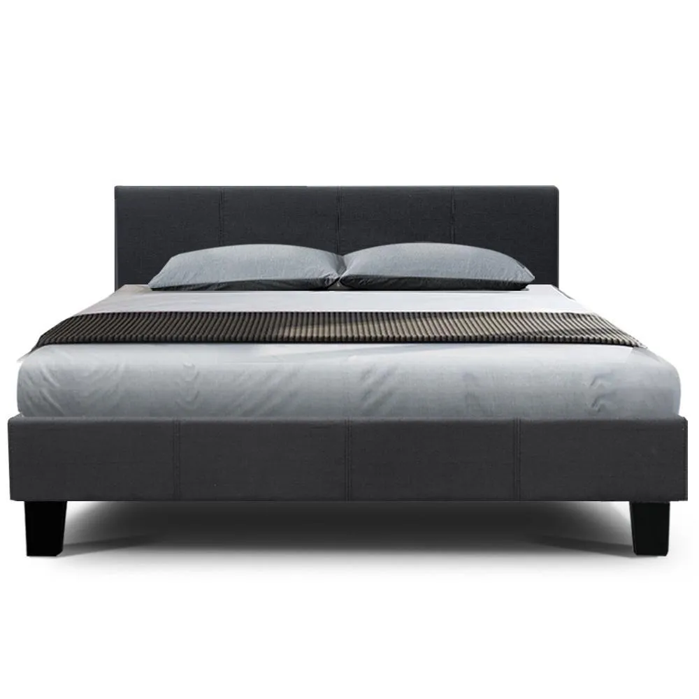 Queen Package | Coogee Bed Frame Charcoal & Bonita Euro Top Mattress (Medium Firm)