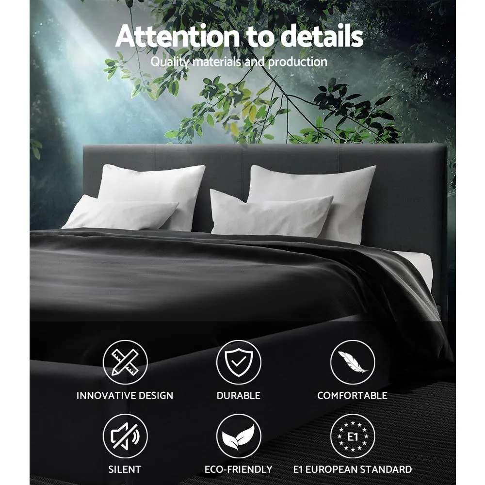 Queen Package | Coogee Bed Frame Charcoal & Bonita Euro Top Mattress (Medium Firm)