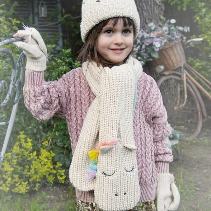 Rainbow Unicorn Knitted Gloves