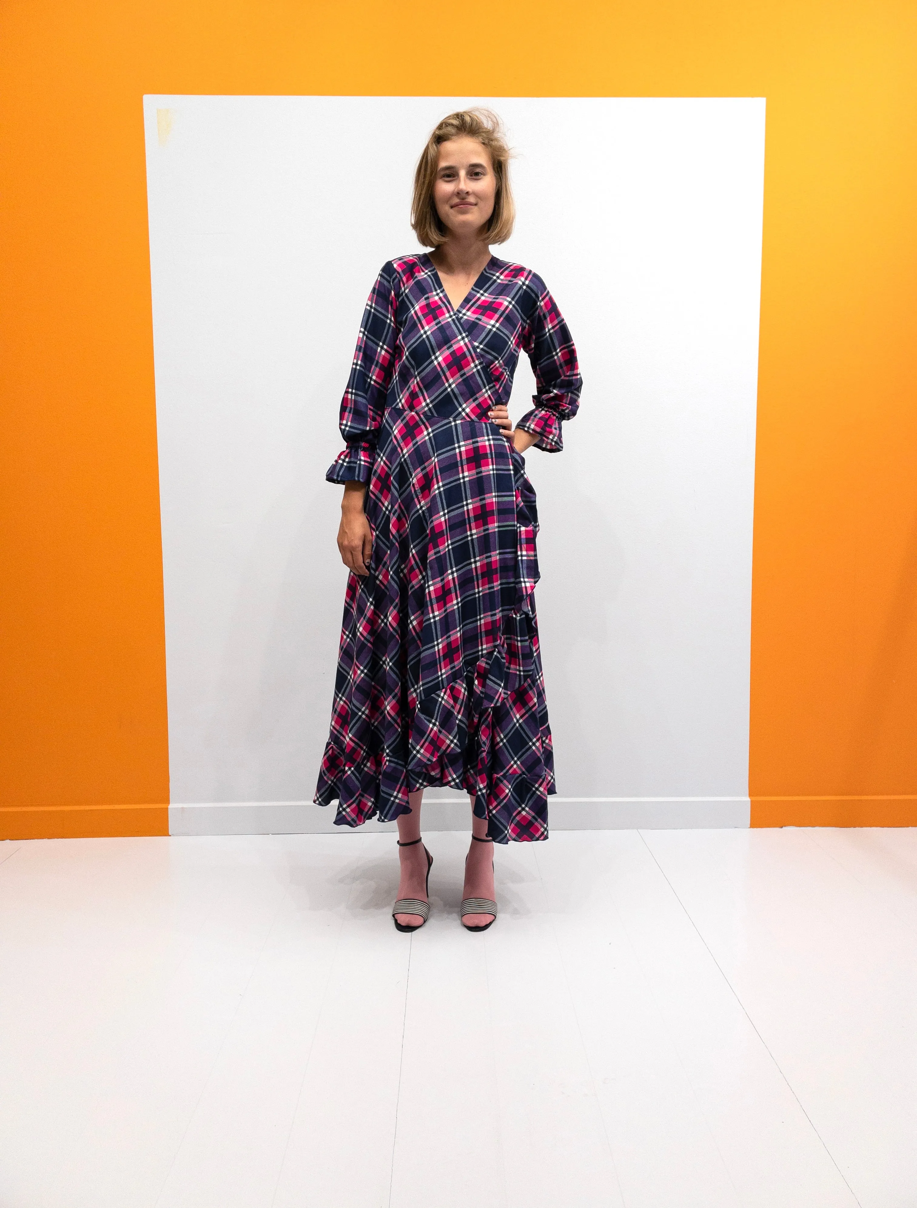 Ruffle Wrap Dress - Pink/Lilla Tern