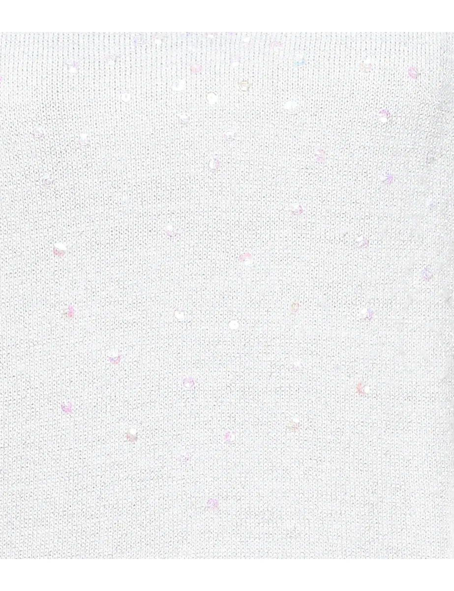 Sequined Sweater Vest - L