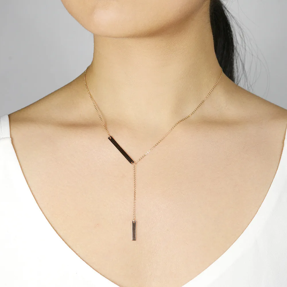Side bar Y Necklace