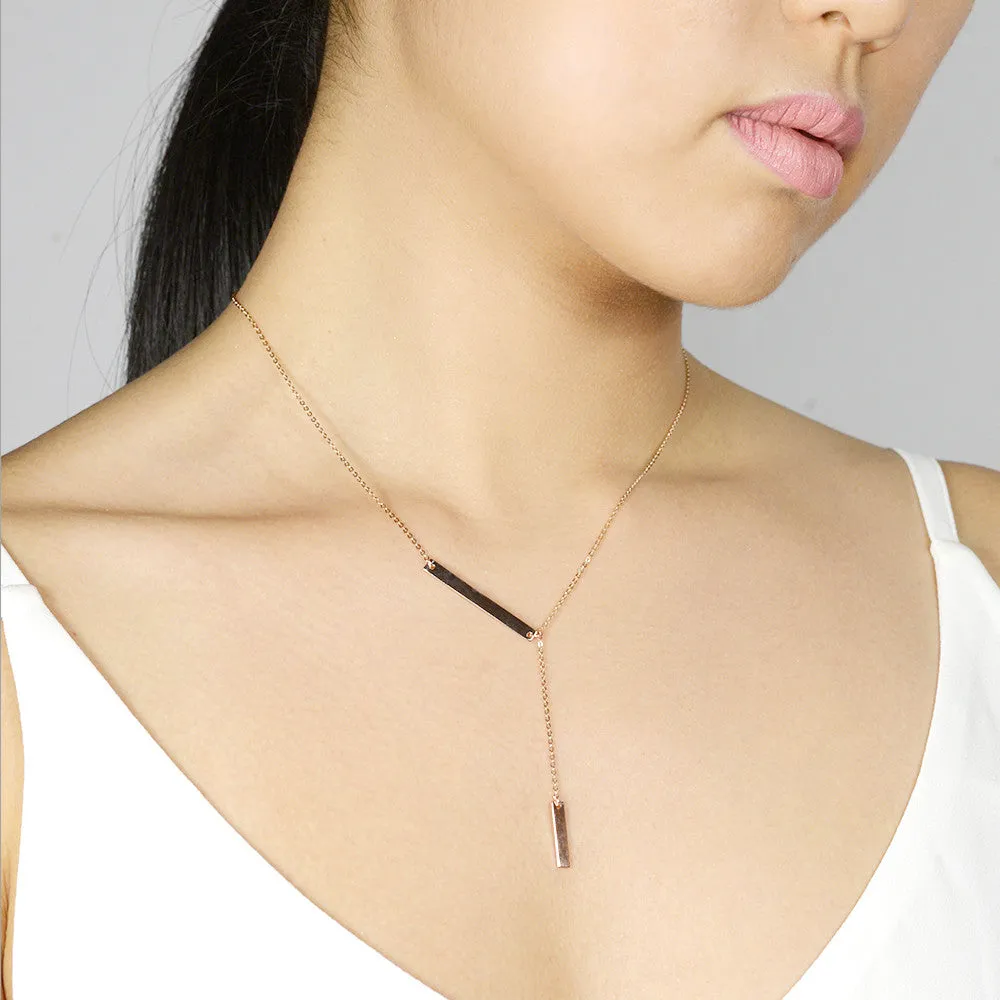 Side bar Y Necklace