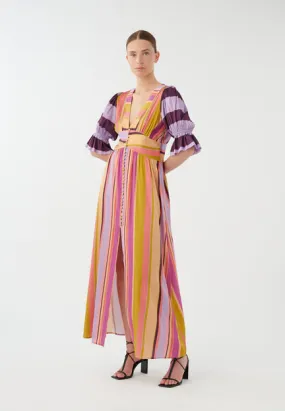 Silk Multi Stripe Dress