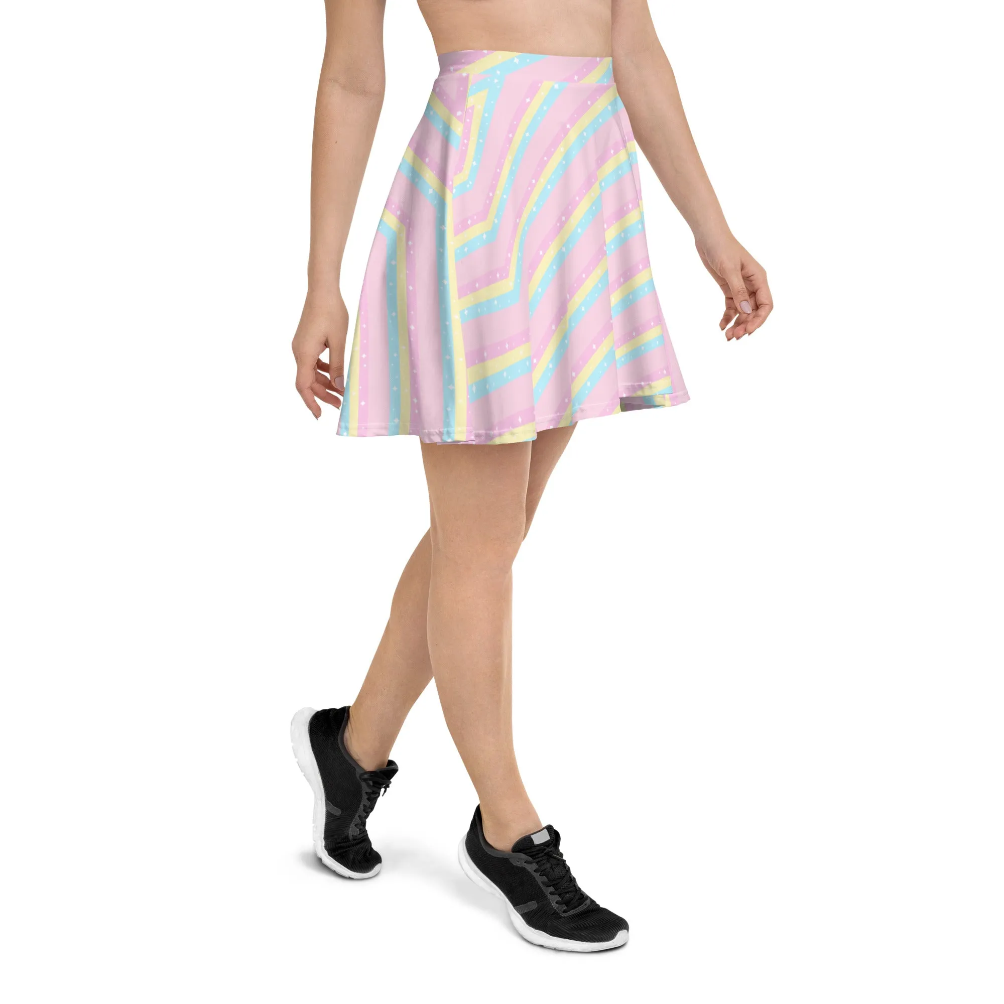 Teatime Fantasy Pink Rainbow Skater Skirt