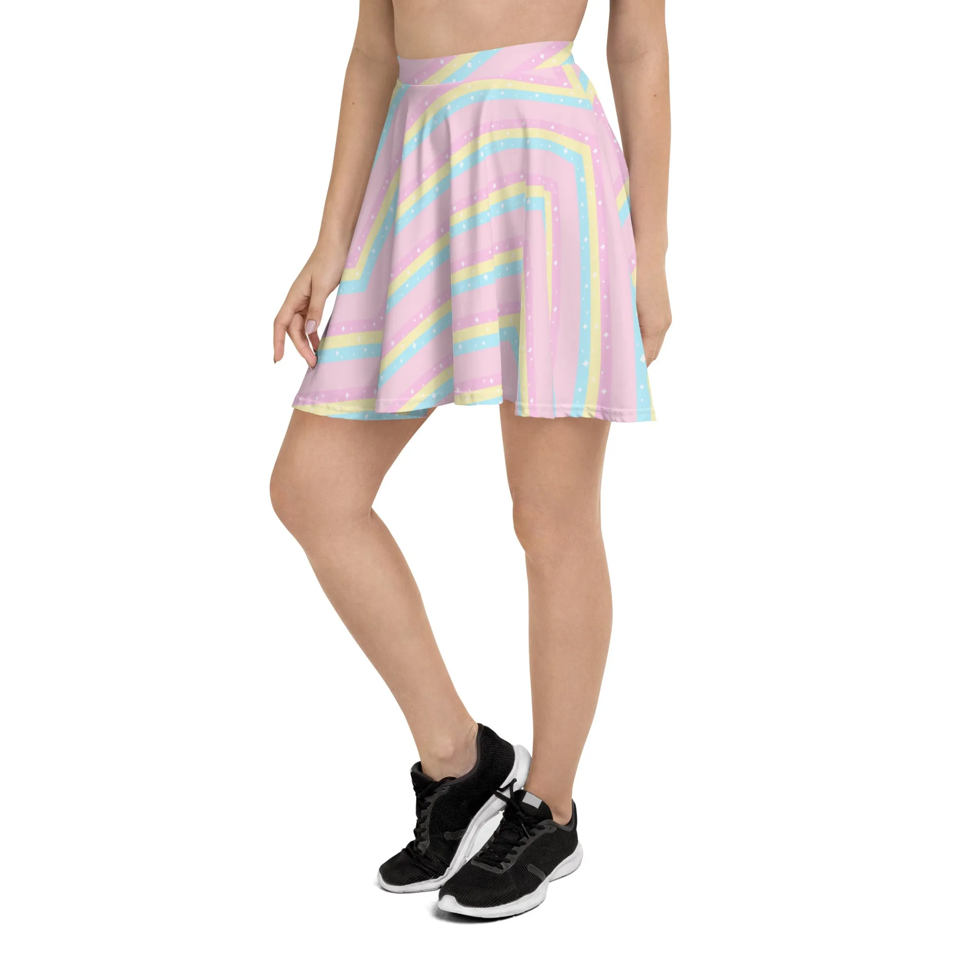 Teatime Fantasy Pink Rainbow Skater Skirt