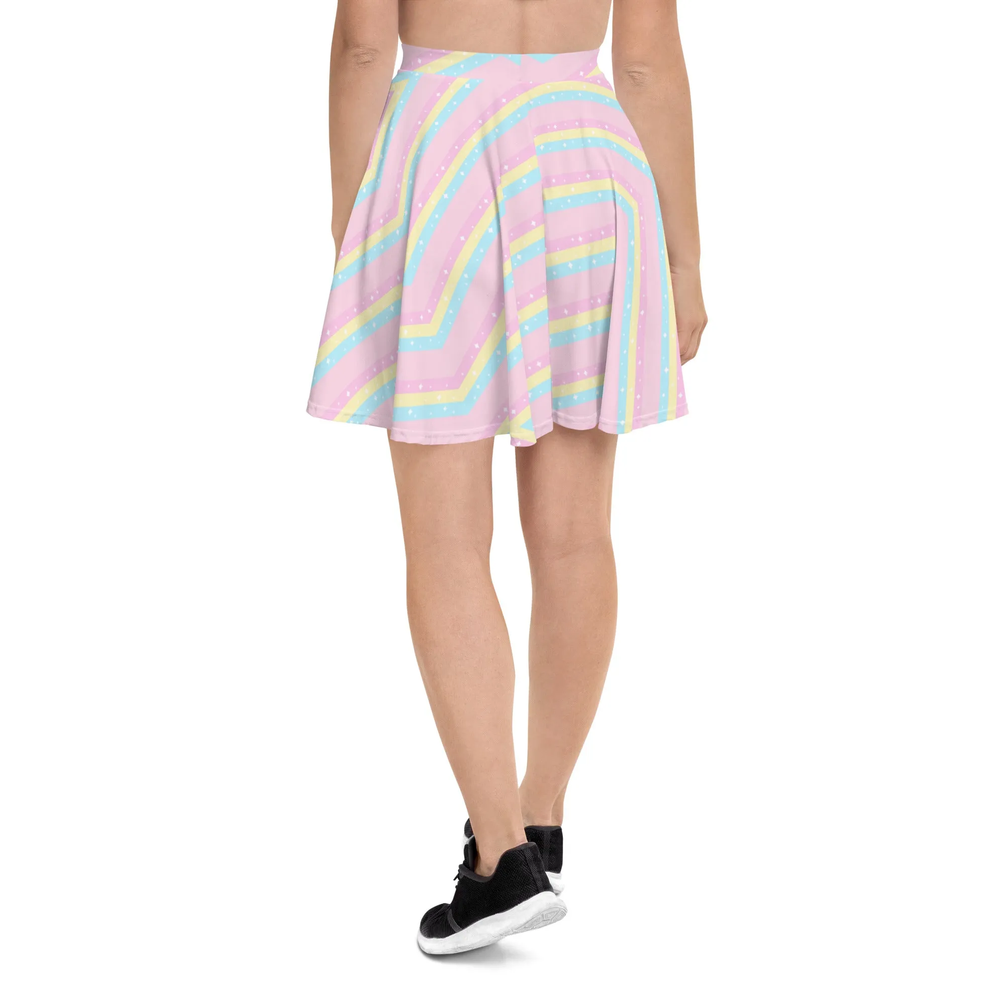 Teatime Fantasy Pink Rainbow Skater Skirt