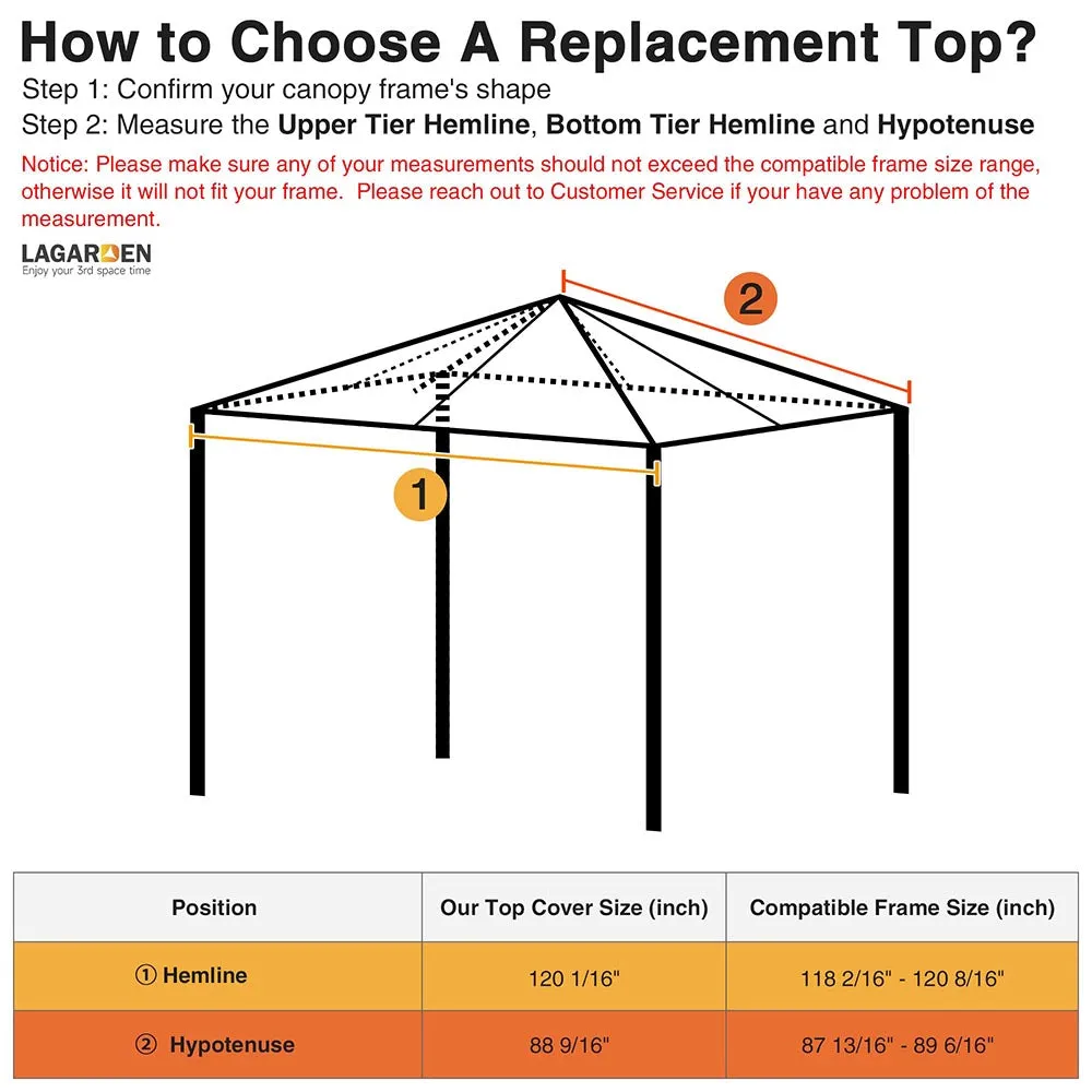 TheLAShop 10x10 ft Garden Canopy Gazebo Top Replacement