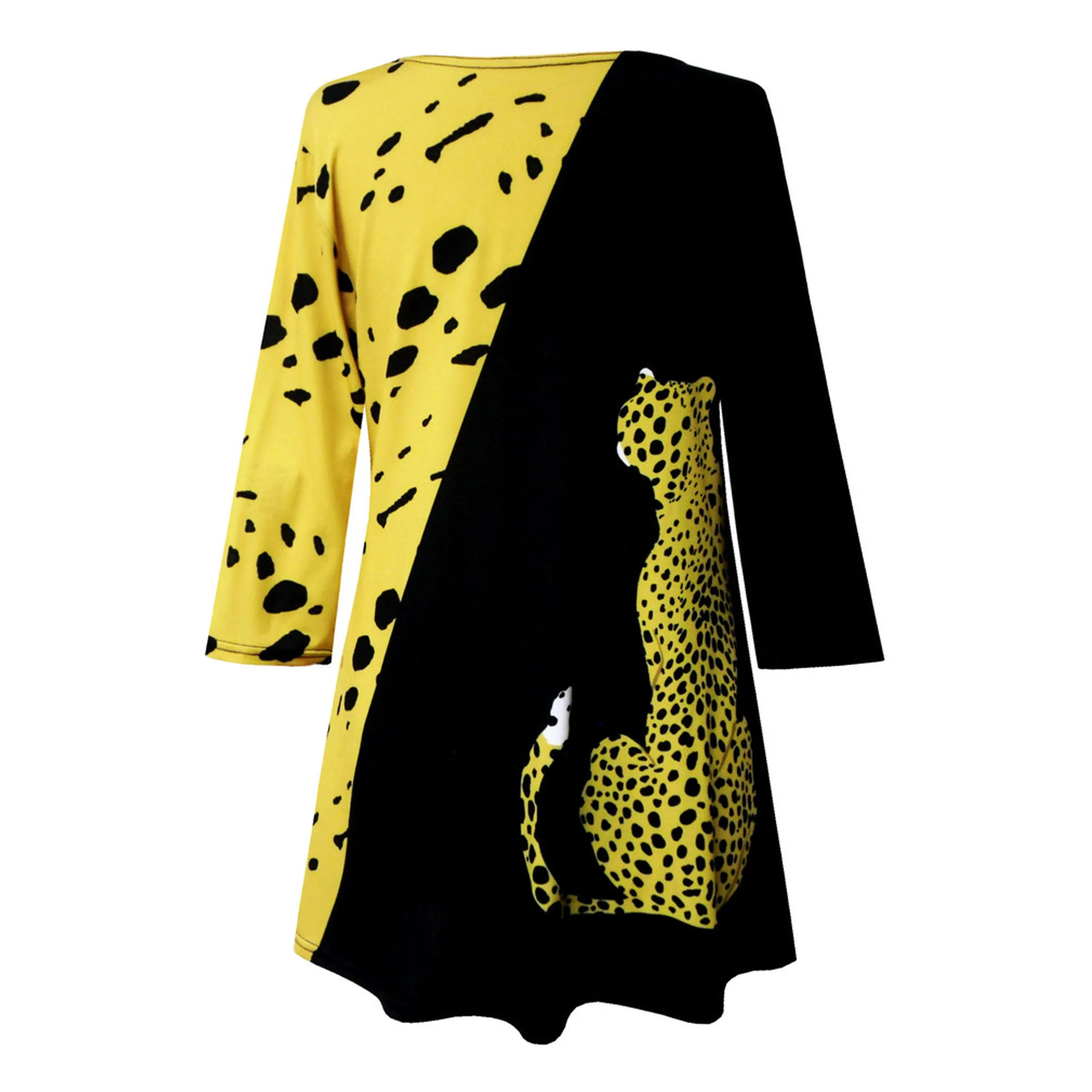 Valentina Leopard Print V-Neck Tunic - 24713 - Sizes XL & 1X Only!