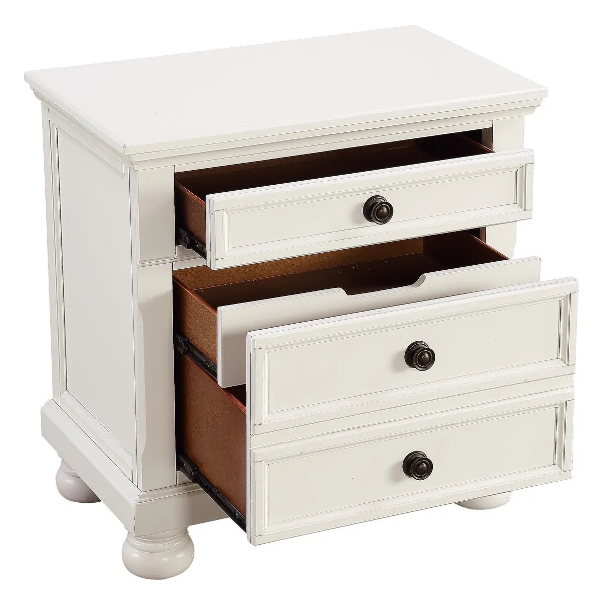 White Solid Wood Night Stand