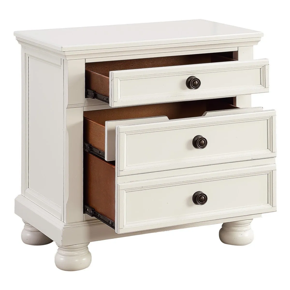 White Solid Wood Night Stand