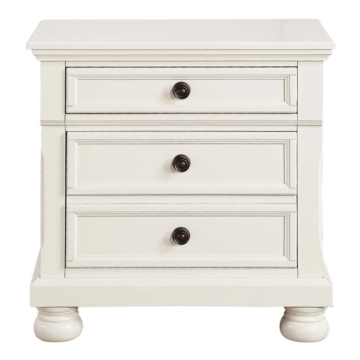 White Solid Wood Night Stand