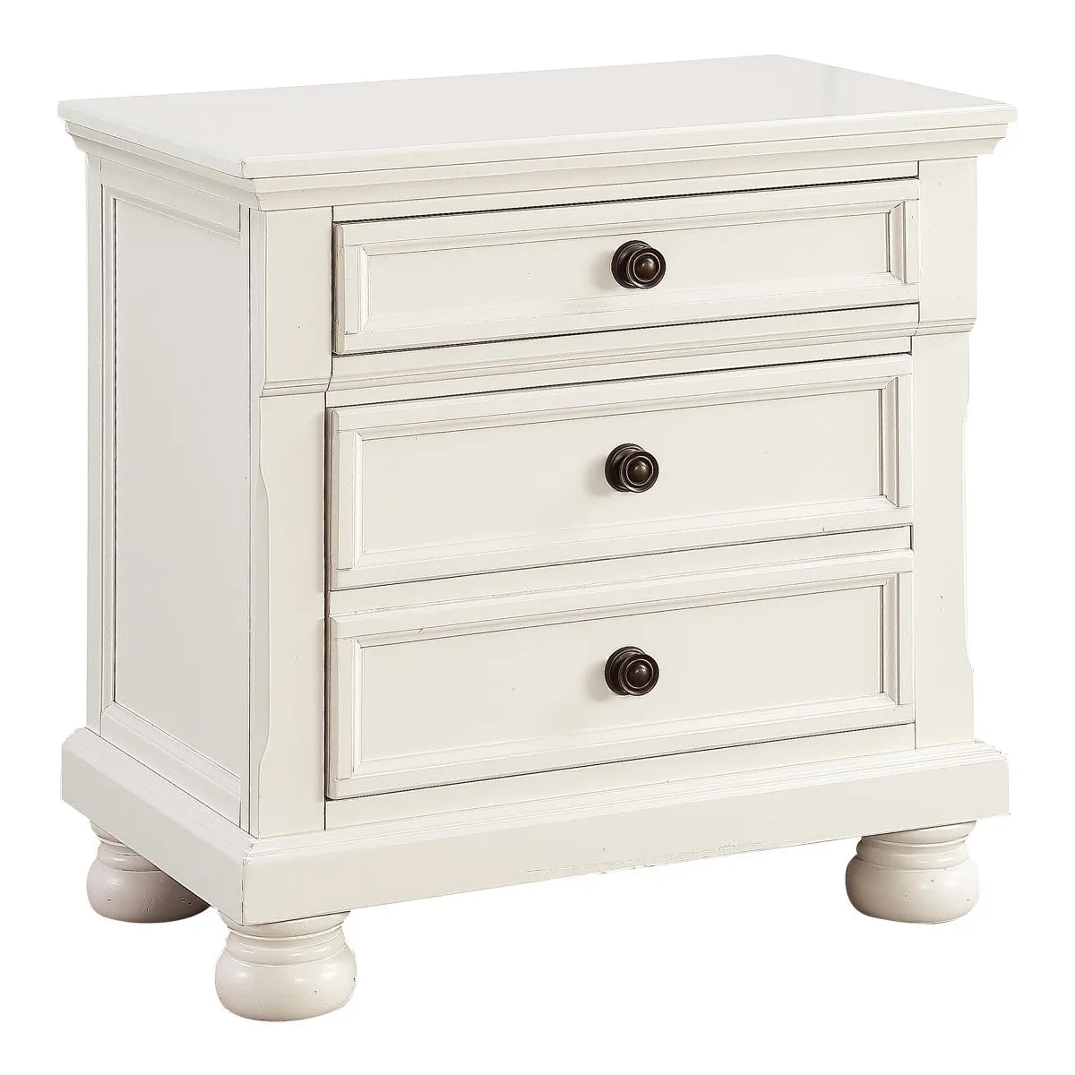 White Solid Wood Night Stand